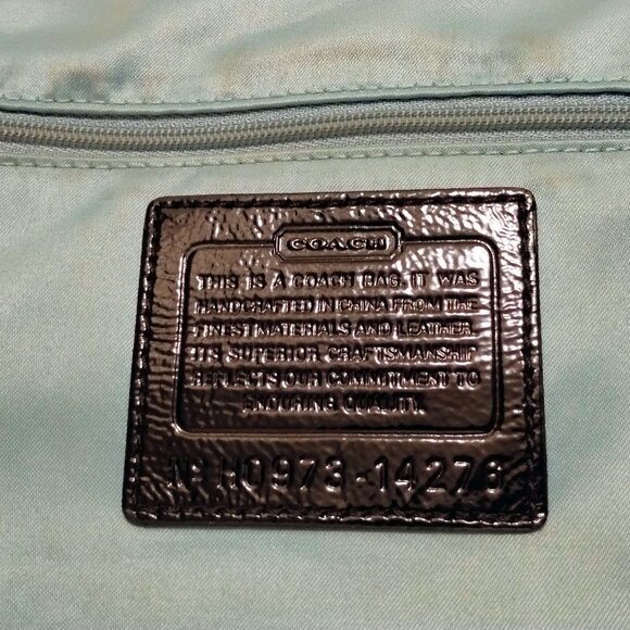 Coach Alex Signature Sateen Tote with Patent Leather Trim - Picture 7 of 14